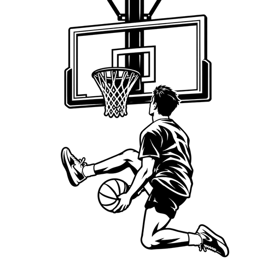 Jake's Jumps logo: a jumper rising toward the rim with the ball